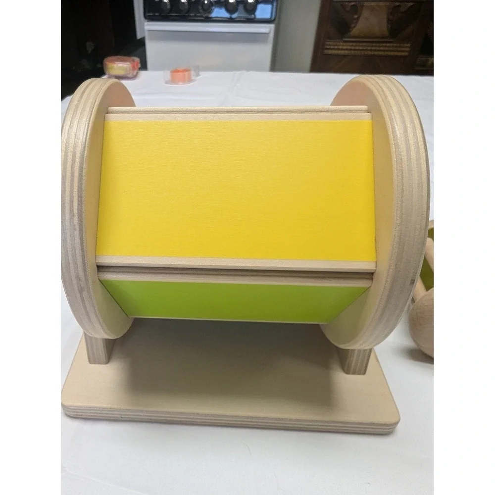 Lovevery Montessori Wooden Spinning Rainbow Drum & Rattle‎ Shaker, 2 Board Books